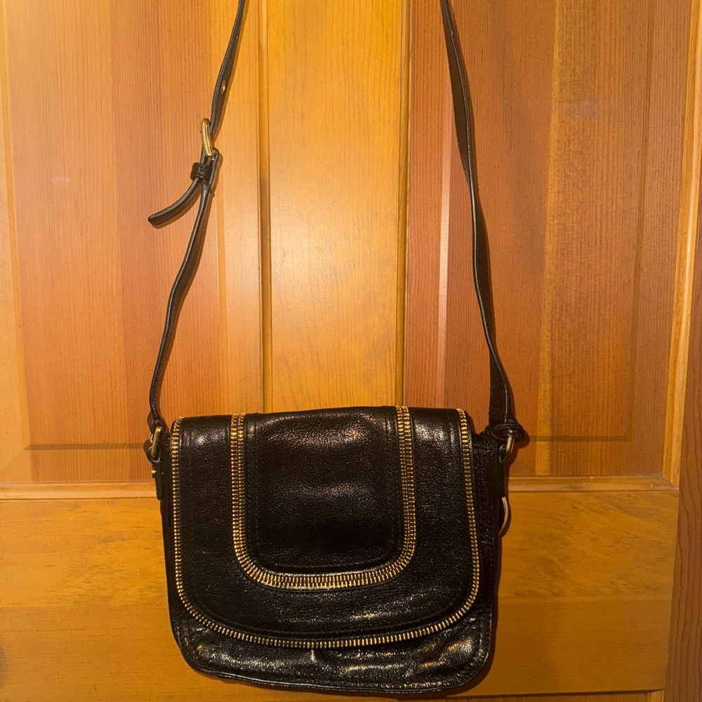 Michael Kors Black Crossbody Bag with Gold Details